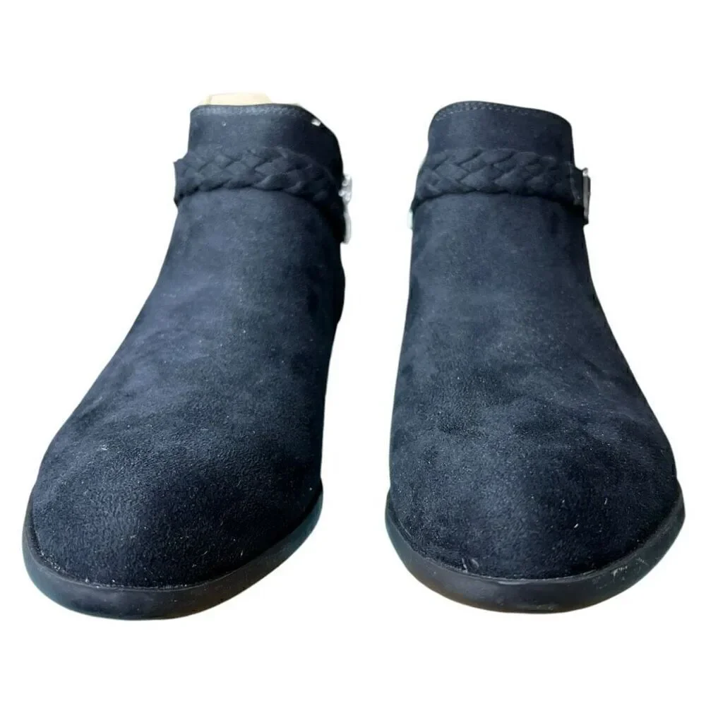 NEW Lifestride Women's Adriana Booties Black Microsuede 8.5 M